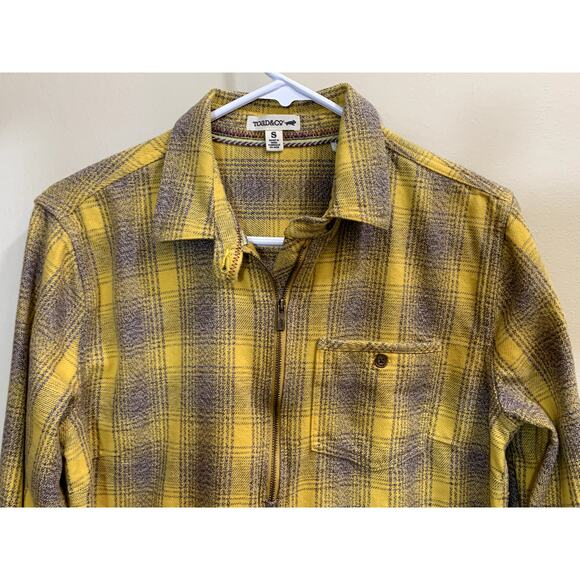 Toad & Co Shirt Women Size Small Yellow Gray 1/4 Zip Long Sleeve Organic Cotton - Picture 2 of 13